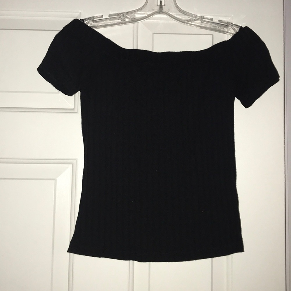 ribbed off the shoulder top